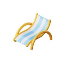 3D Beach Chair Illustration Icon Render png