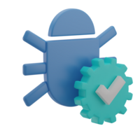 3D Bug Fixing Illustration Icon Render png