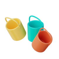 3D Color Bucket Illustration Icon Render png