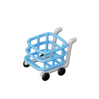 3D Empty Cart Illustration Icon Render png