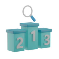 3D First Rank Search Illustration Icon Render png