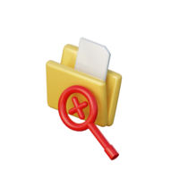 3D Folder Not Found Illustration Icon Render png