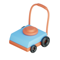 3D Lawn Mower Illustration Icon Render png