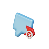 3d mensagem não mandar ilustração ícone render png