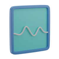 3D Monitoring System Illustration Icon Render png