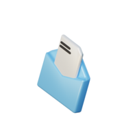 3D Open Mail Illustration Icon Render png
