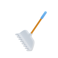 3D Rake Tool Illustration Icon Render png