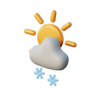 3D Snowy Day Illustration Icon Render png