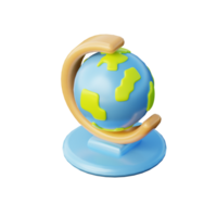 3D Table Globe Illustration Icon Render png