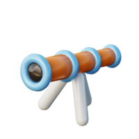 3D Telescope Illustration Icon Render png