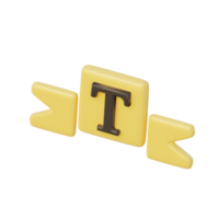 3D Text Box Illustration Icon Render png
