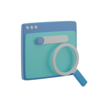 3D Website Monitoring Illustration Icon Render png