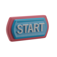 3D Start Game Button Icon Render Illustration png