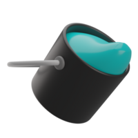 3D Color Bucket Icon Render Illustration png