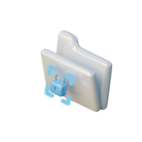3D Locked Folder Security Icon Render Illustration png