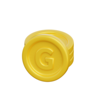3D Gold Coins Icon Render Illustration png