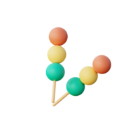 3D Mochi Dango Icon Render Illustration png