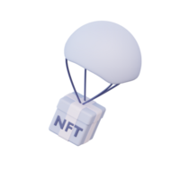 3D NFT Air Drop Icon Render Illustration png