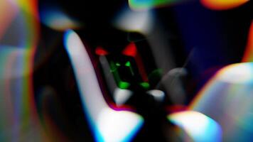 a close up of a colorful object with a bright light video