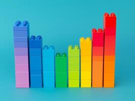 Row of colorful are stacked on top of each other photo