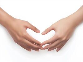 beautiful hands on isolate white background photo