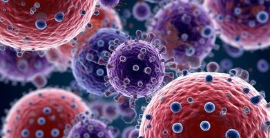 A group of viruses and cells photo