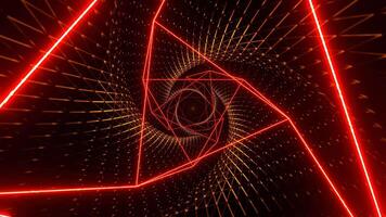Orange and Red Mesh Neon Spiral Abstract Tunnel Background VJ Loop in 4K video