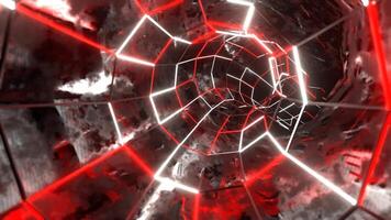 Red and White Neon Abstract Cyberspace Background VJ Loop in 4K video