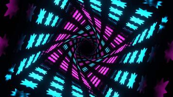Cyan and Pink Spiral Neon Prism of Space Background VJ Loop in 4K video