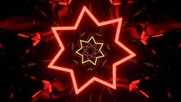 Red and Orange Fantastic Abstract Corridor with Neon Frames Background VJ Loop in 4K video