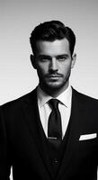 A man in a suit and tie posing for a photo