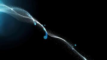 Abstract light curve with glowing blue particles video