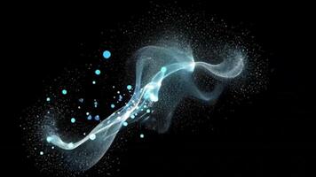 Flowing blue particle wave with shimmer video