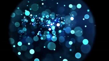 Blue bokeh light effect animation loop video