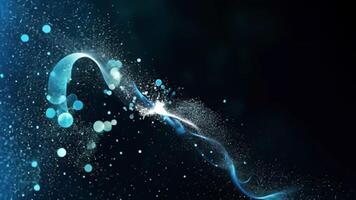 Blue energy wave with particles and shimmer video