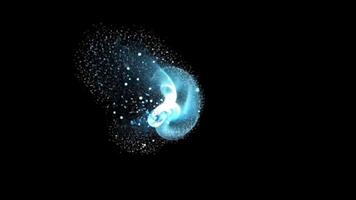 Abstract blue light burst and particle cloud video