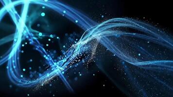 Dynamic blue light stream with shimmer trail video