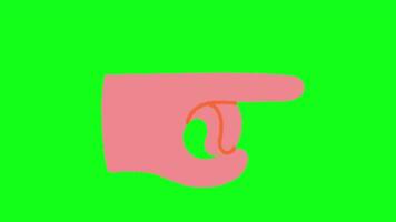 finger pointing animation on green screen background video