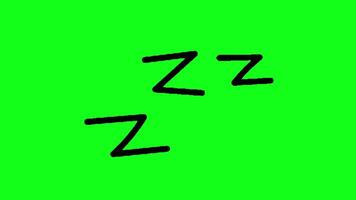 Animated sleeping text effect cursor hourglass timer on green screen background video