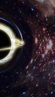 Black hole moving against the background of stars. Vertical . 3d render. Elements of this image are furnished by NASA. video