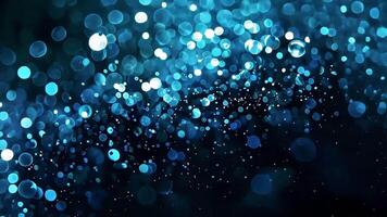 Blue sparkle bokeh field with motion blur video
