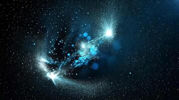 Blue light wave effect with soft glow particles video