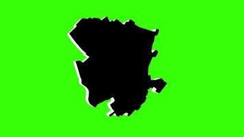 green screen 3d map of Vushtrri in kosovo video