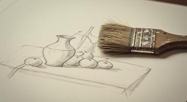 A brush on a table photo