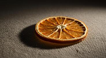Orange slice on a cloth photo