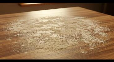 A table with flour on it photo