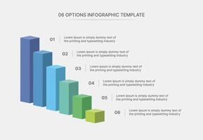 Business Growth Bar Chart Infographic Template Design with 6 Steps vector