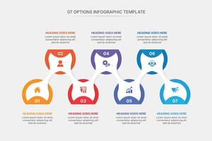 7 Steps Infographic Template Design Process Workflow Diagram vector