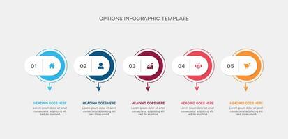 Infographic Template Design With 5 Step, Process Diagram vector