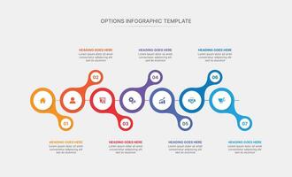 Unique Infographic Template Design, With 7 step vector